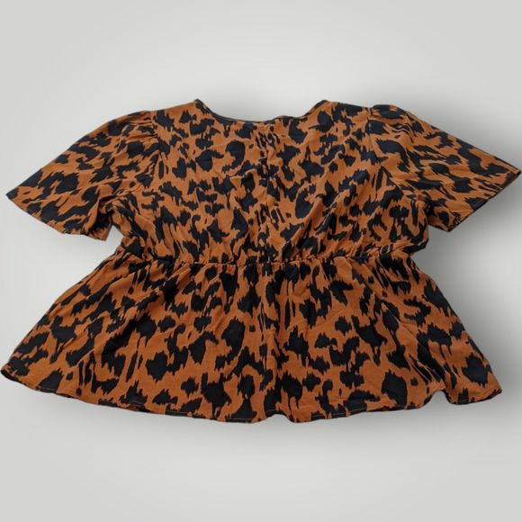 Shein CURVE Women's PLUS 3XL Leopard Print STRETCH Lightweight Blouse Top - Picture 11 of 13